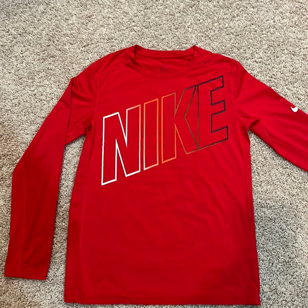 Boys red Nike long sleeve t-shirt, size XL